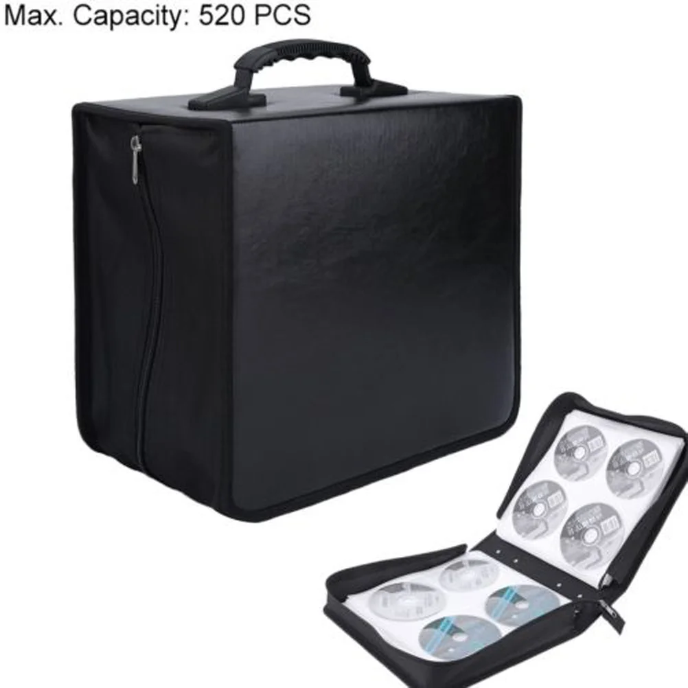 

Cd Case Portable Large Capacity Disc Storage Holder With Zip Closure Comfortable Handle Separate Interior Cd Wallet Media