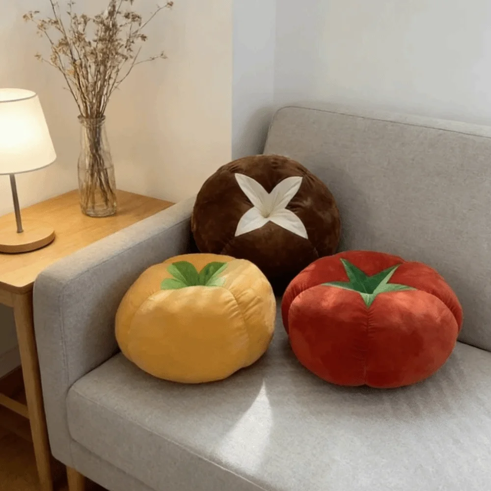 Funny PP Cotton Filling Tomato Round Cushion Thickened Soft Tomato Sofa Throw Pillow 3D Meditation Cushion Living Room