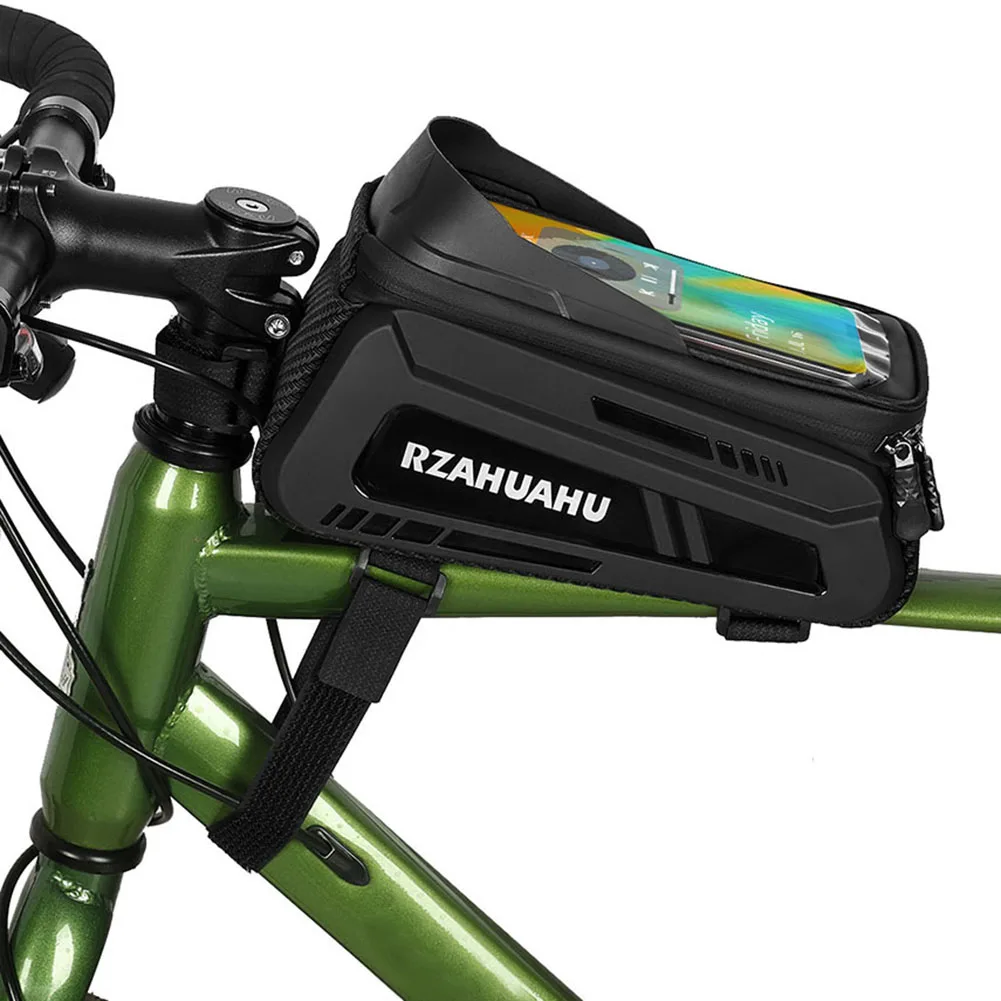 

Сумка на переднюю раму велосипеда/телефона с сенсорным экраном из ТПУ и солнцезащитным козырьком, водонепроницаемая сумка на раму велосипеда для шоссейных велосипедов MTB