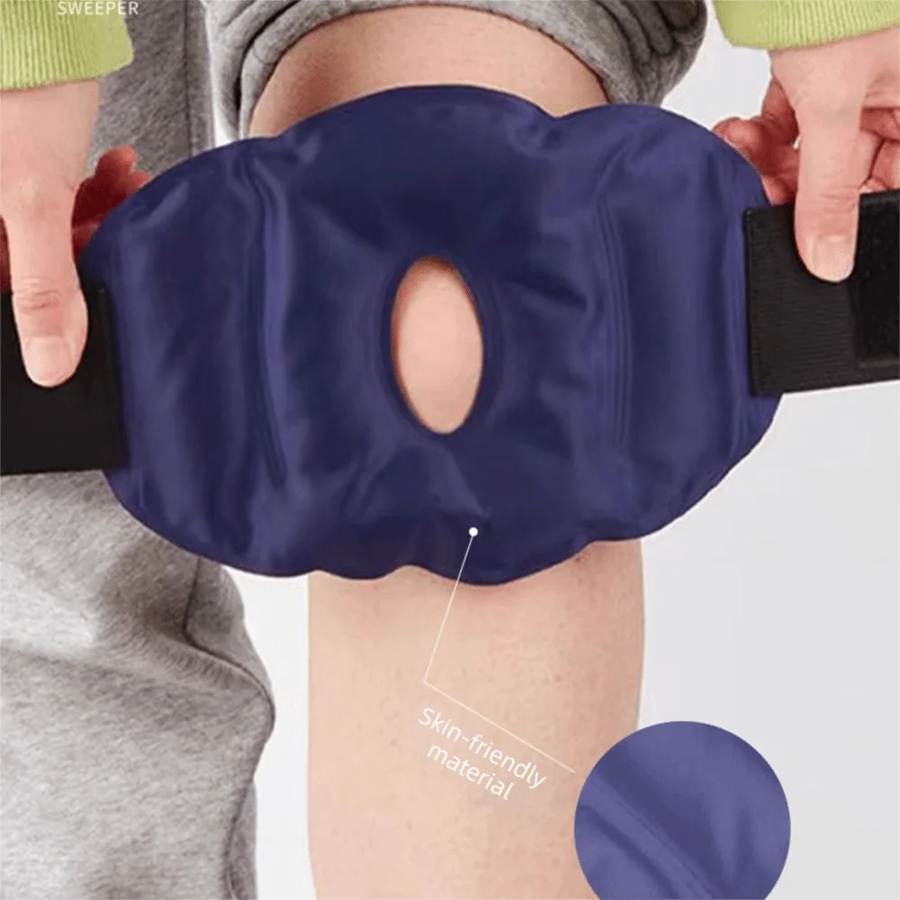 Hot And Cold compress Knee Ice Pack Wrap Adjustable Strap Reusable Gel Knee Pack Flexible Nylon Gel Knee Wrap Muscle Relief