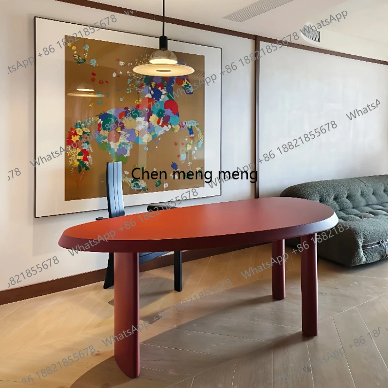 Mesa de Comedor Nórdica de Lujo, Ovalada, de Madera, Estilo Vintage, Muebles Modernos para el Hogar, Conjuntos de Muebles de Jardín, Muebles de Cocina