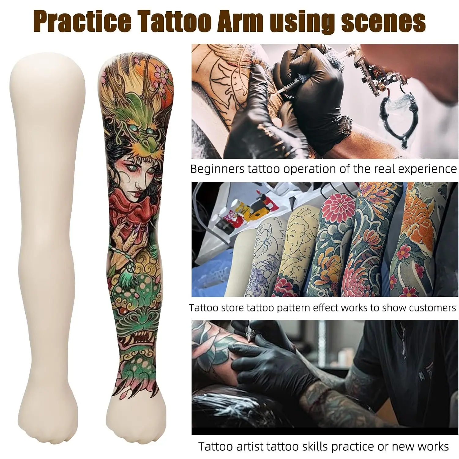 2 MM Tattoo Practice Arm Silicone Soft Tattoo Practice Fake Arm for Tattoo Artists