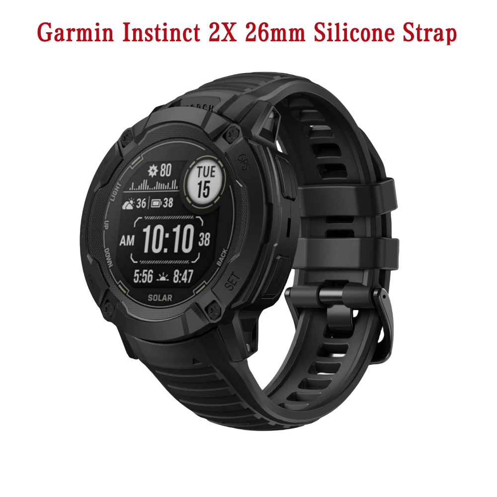 Garmin 26mm Silicone Strap For Instinct 2X Quick ReleaseWatch Band Bracelet Easy Fit Rubber Wristband Belt