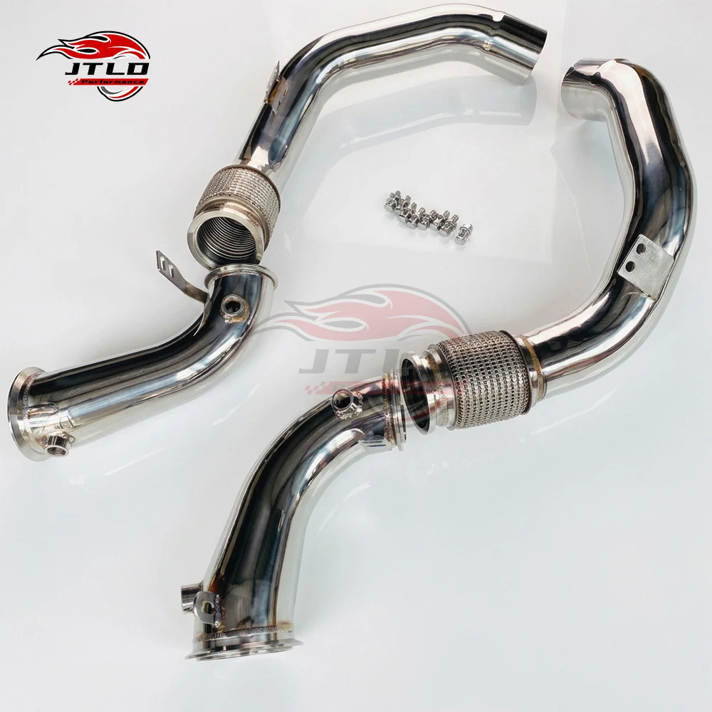 High Flow Stainless Steel Exhaust Downpipe For BMW F90 M5 F91 F92 F93 M8 S63 4.4T V8