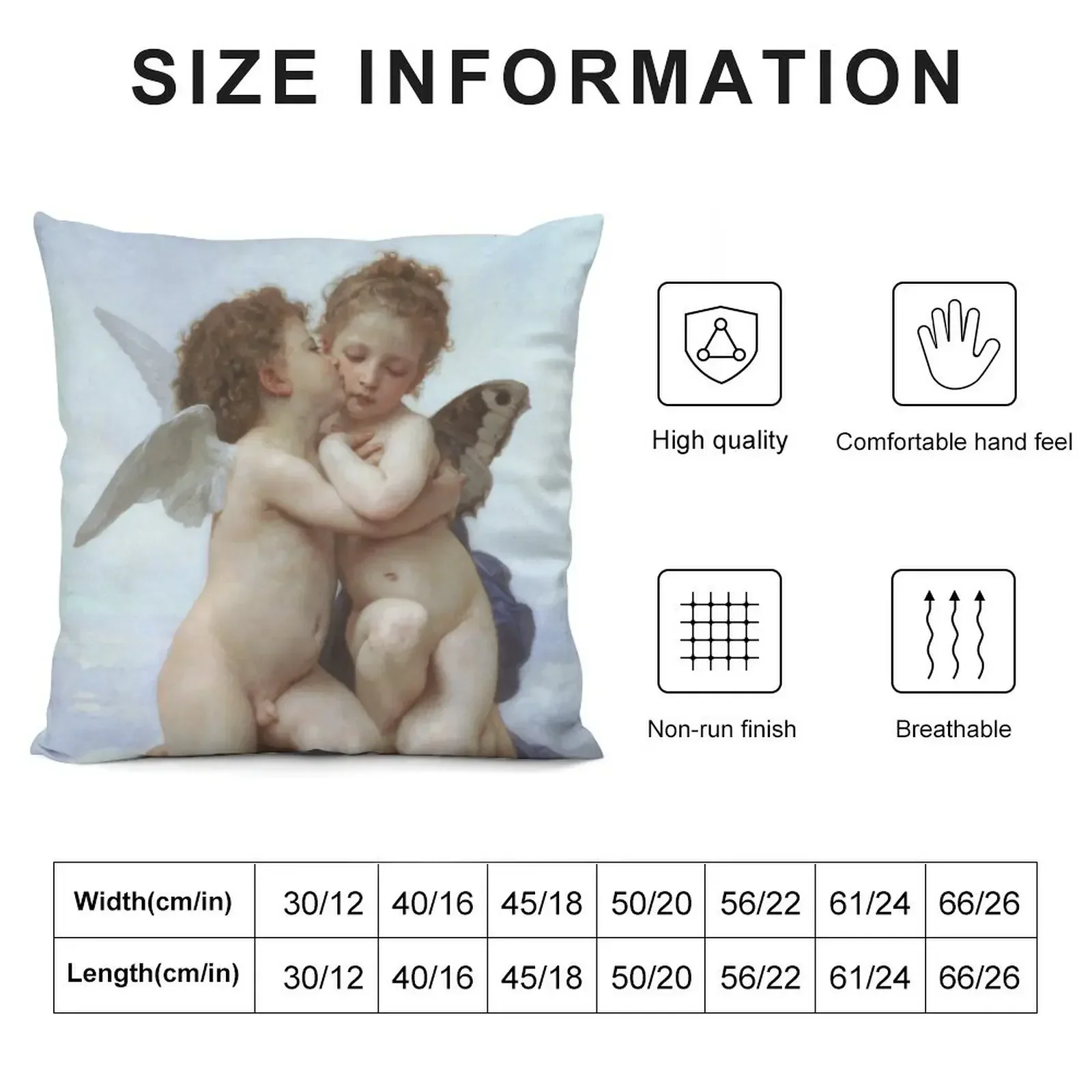 Amor and Psyche, by William-Adolphe Bouguereau. Throw Pillow autumn decoration Throw Pillow Covers pillow