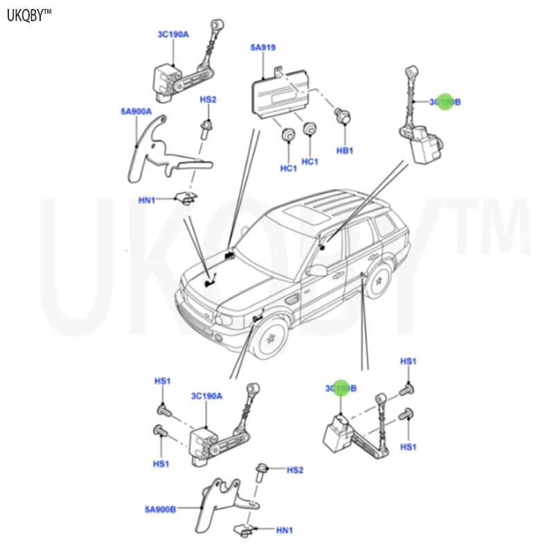 La nd Ro ve r Sp or t Ra ng e Ro ve r 2010-2013 LR014587 Sensor Assembly