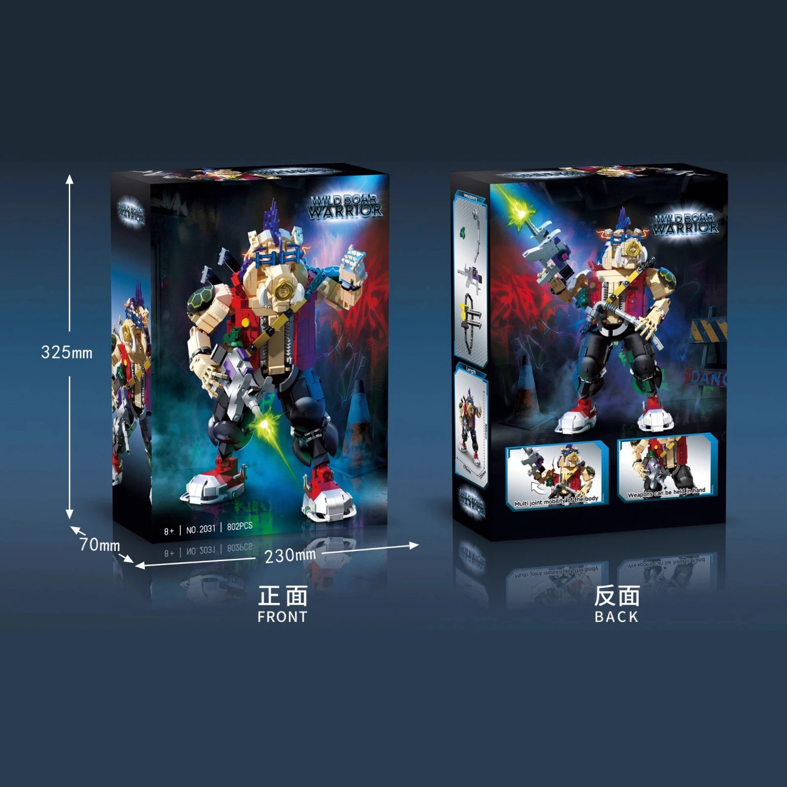 Cyber Pig Head Warrior Modelbouwpakket 802 stuks Kleine Deeltjes Baksteen Constructiespeelgoed voor volwassenen Kinderen