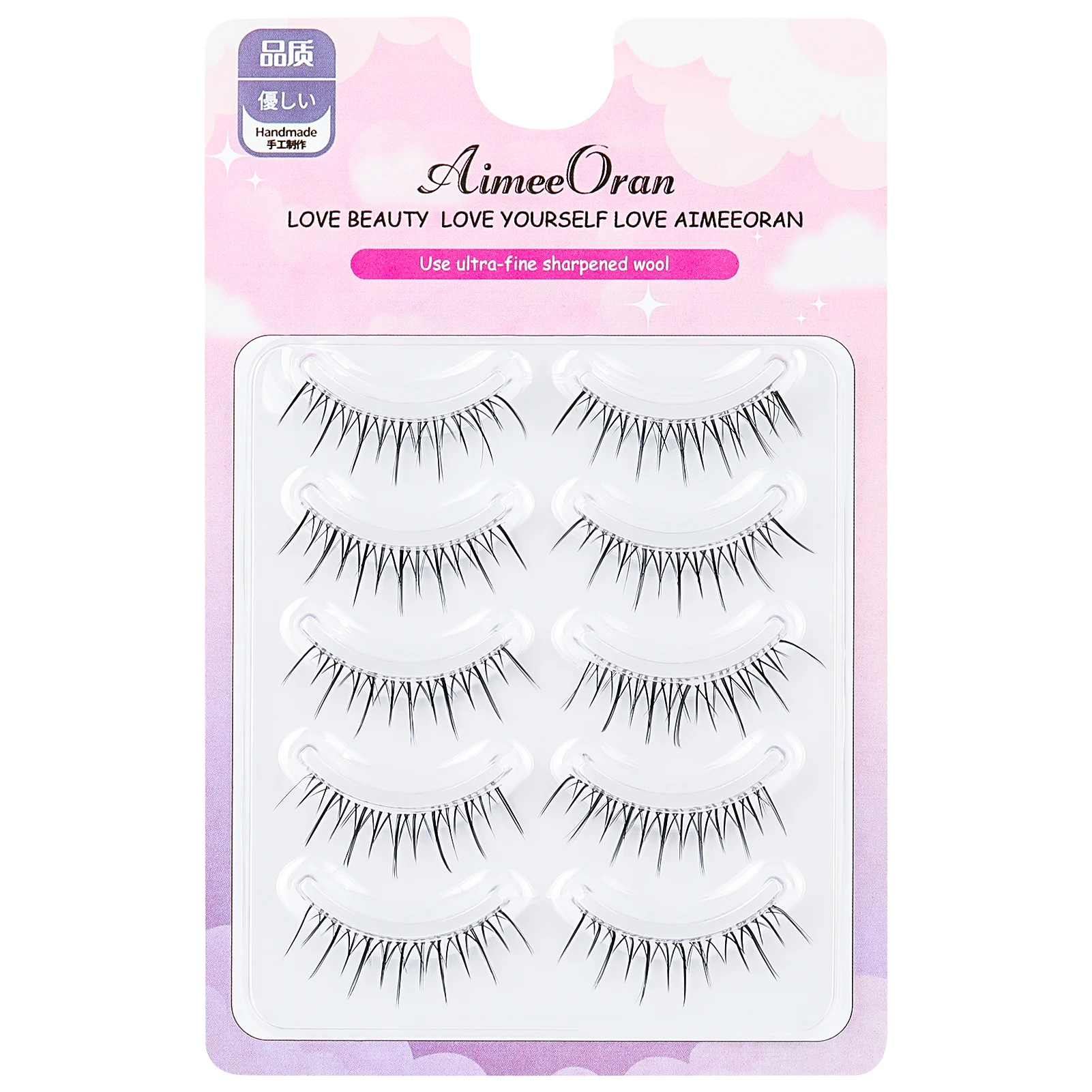 5 Pairs Realistic False Eyelashes Daily Routine Lightweight Eyelashes Extension Ideal for Cosplay and Costume Parties