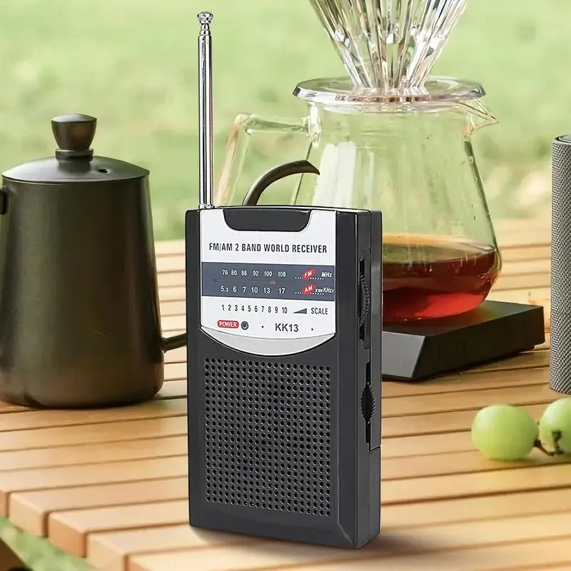 Radio portátil de viaje con batería, reproductor estéreo AM FM con altavoz para acampar, viajes, supervivencia al aire libre, Tornado