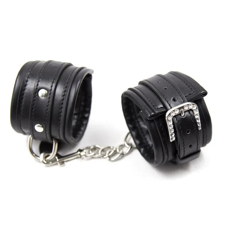 Slave Sex Toys For Couple Adult Game Flogger PU Leather Erotic Handcuffs Ankle Cuff Restraints BDSM Bondage