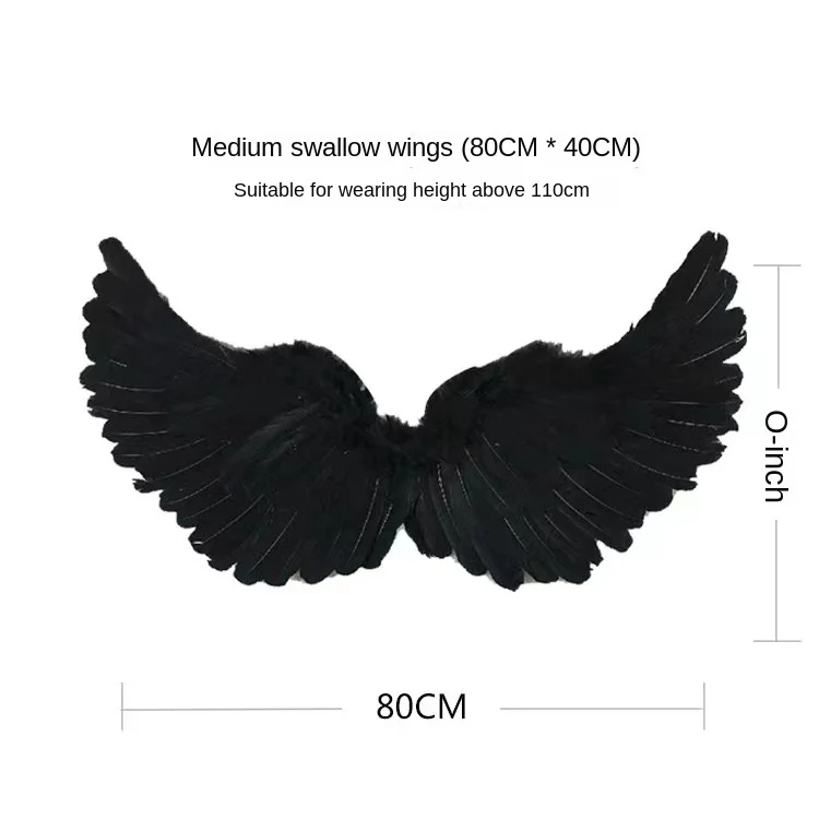 Halloween Feather Wings Kids Adult Prom Christmas Devil Black Wings Colorful Props