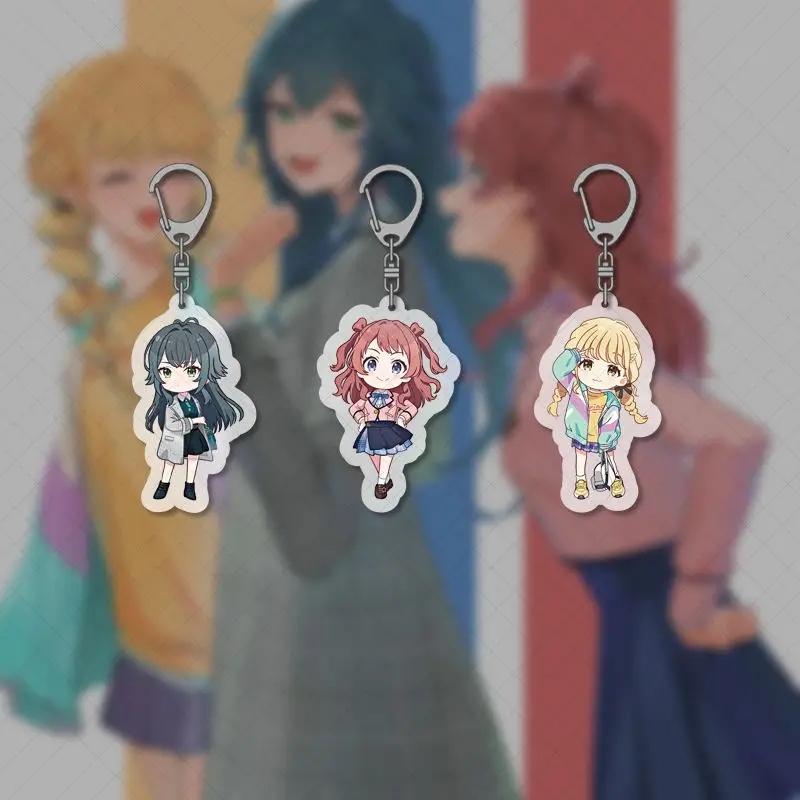 Gakumasu Gakuen Idolmaster Saki Hanami Kotone Fujita Temari Tsukimura Acrylic Key Chain Keyring Strap Figure Hanging Accessories