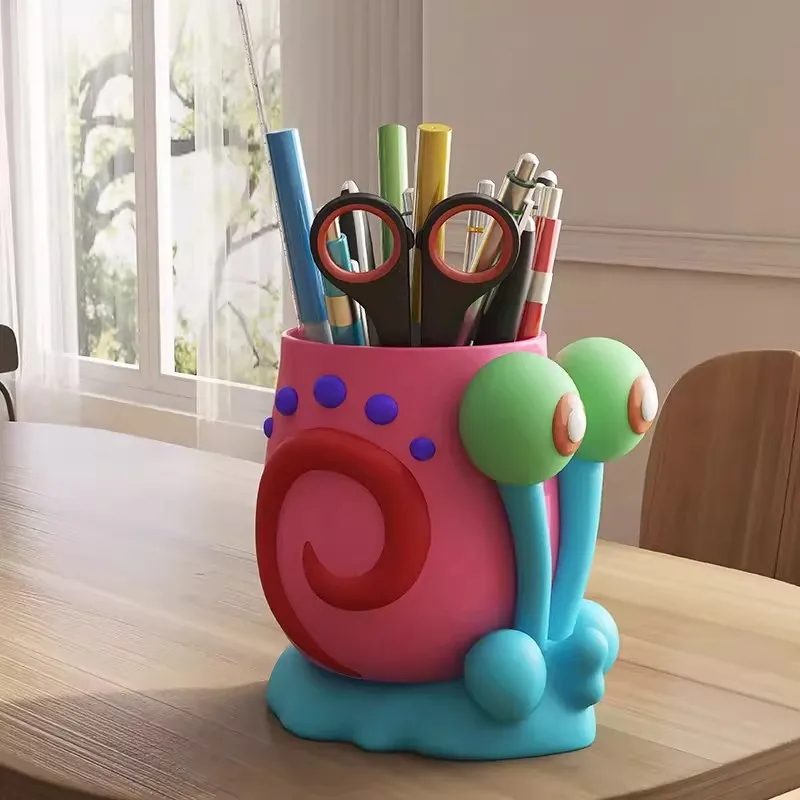 Lindo Portalápices de Caricatura de Caracol, Organizador de Lápices de Gran Capacidad para Niñas y Niños, Portalápices Kawaii para Útiles Escolares