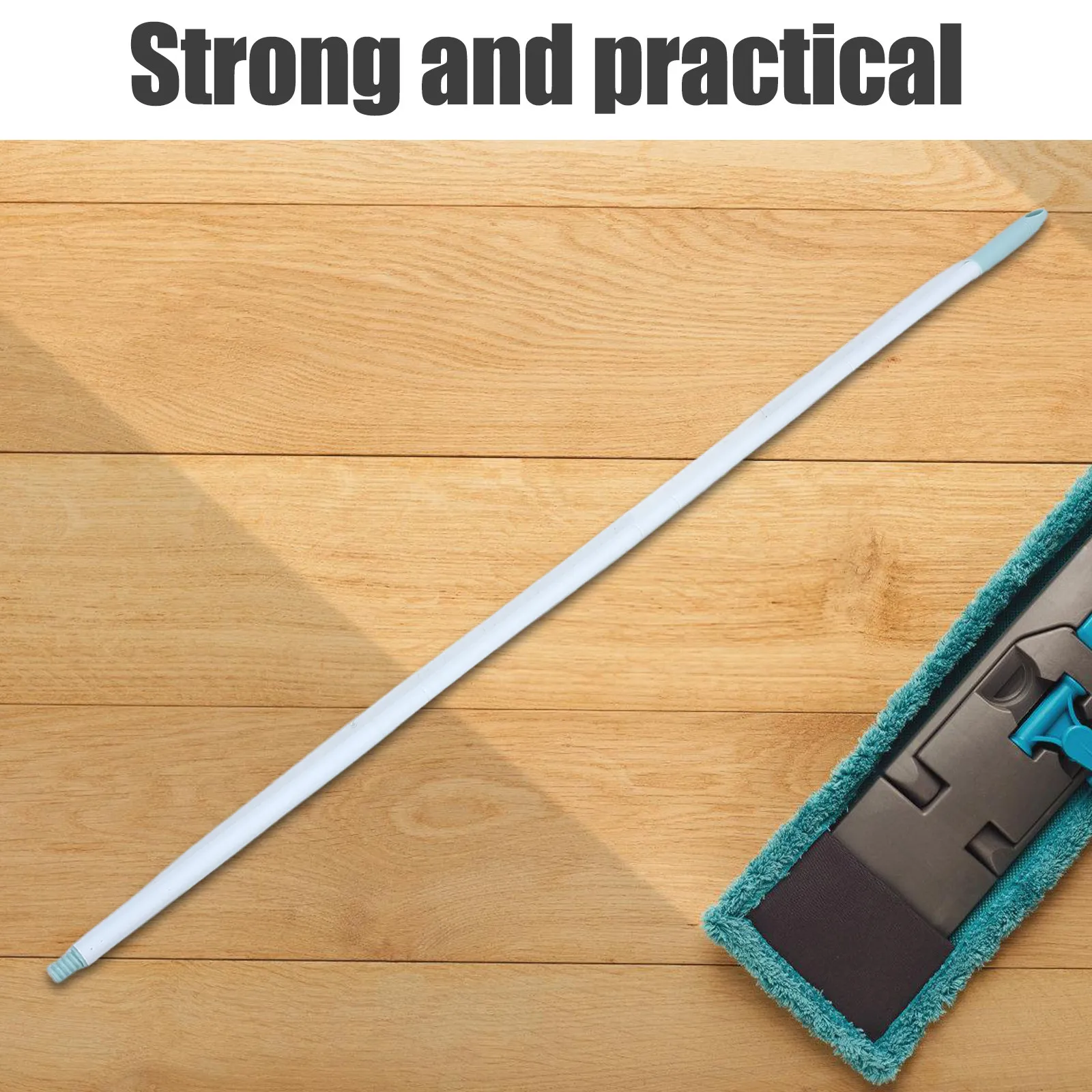 4 Section Iron Mop Handle Replacement Threaded Pole Detachable Long Extension for Floor Cleaning Kitchen Home Office Mop