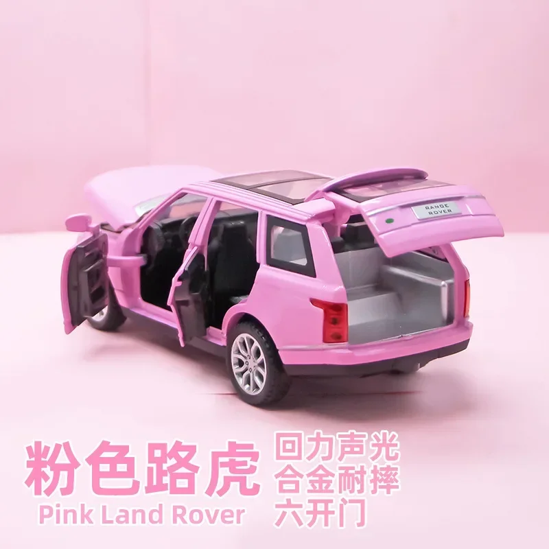 Coche Land Range Rover de alta simulación para niños, modelo de aleación de Metal fundido a presión, luz de sonido extraíble, colección de regalos E19, 1:32