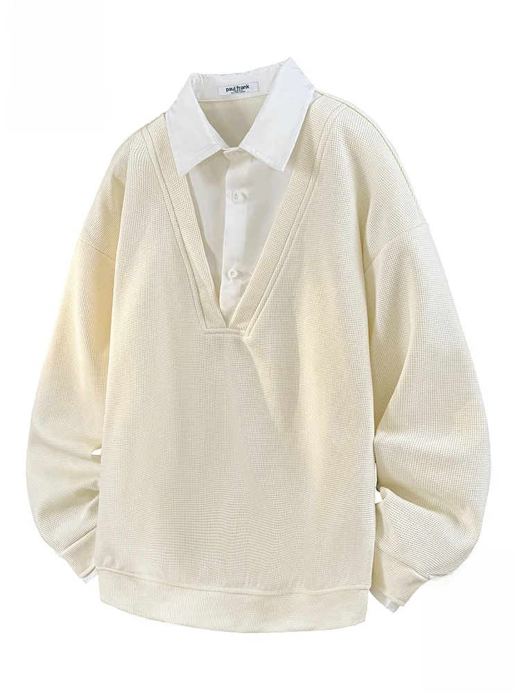 

Мужская толстовка Paul Frank с воротником-стойкой, повседневная, в стиле пэчворк, осенняя, в американском университетском стиле, удобная, из полиэфирного волокна