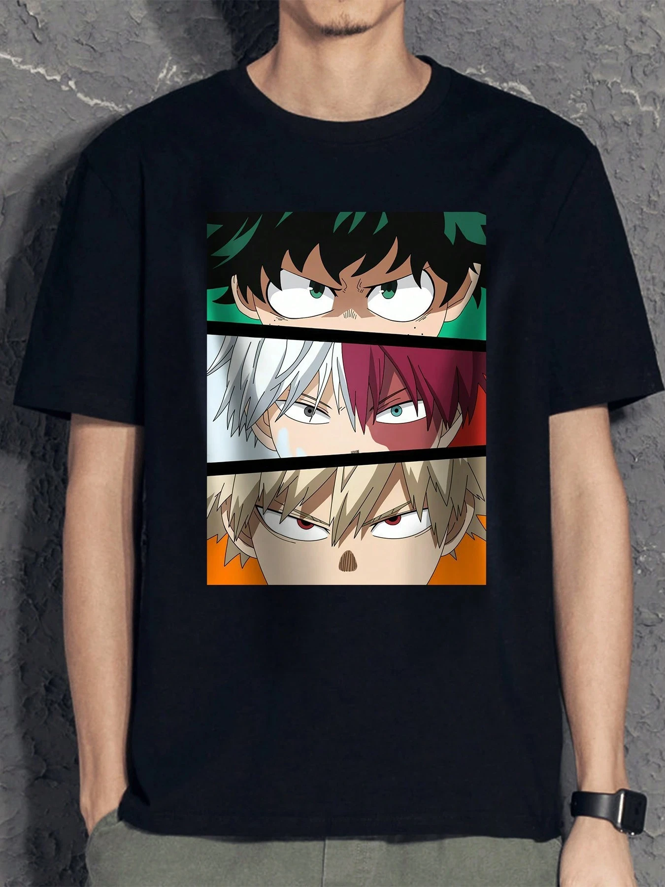 

Men's T-shirt Fashion Anime Silhouette Illustration Printed Top Comfortable Short Unisex Breathable harajuku COTTON streetwear