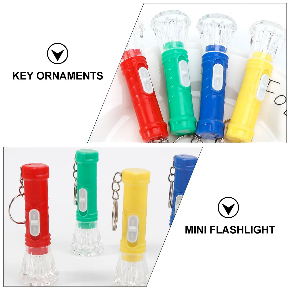 20 Pcs Flashlight Keychain Hanging Decor Mini Torch Rechargeable Flashlights For Kids LED Plastic Toddler