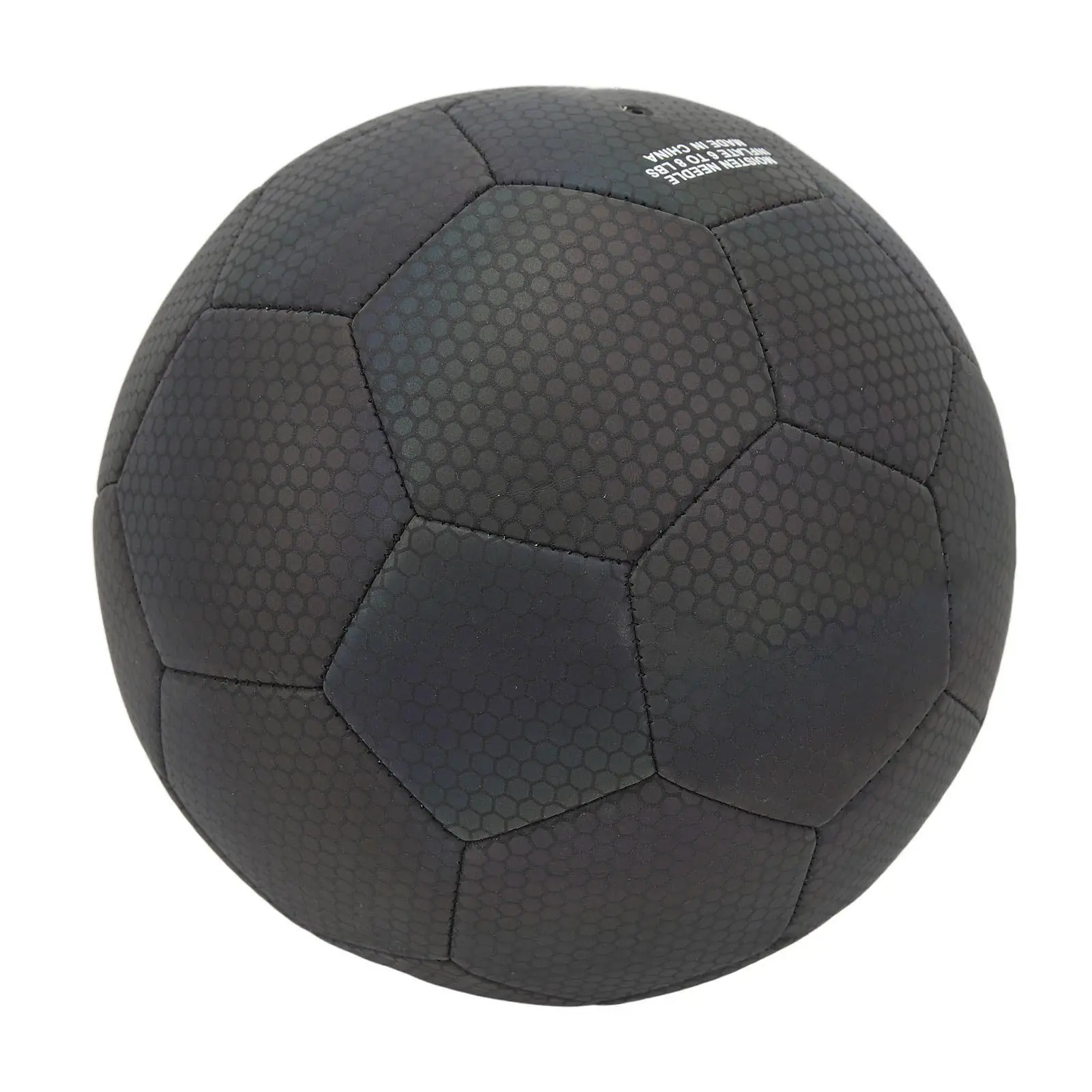 Size 5 Reflective Black Soccer Ball - High Elastic, Durable & Leak-Proof for grass Play