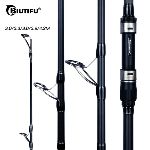 Imagen 1 del producto BIUTIFU BIGFISH carpa Surfcasting caña de pescar en roca 3,0/3,6/3,9/4,2/4,5 m T800Carbon 3,5 lb Shore Casting 40-200g caña dura giratoria