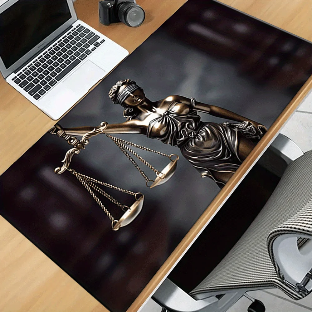 

Lady Justice Large Mouse Pad Non-Slip Rubber Precision Lock Edge 900X400MM Large Desk Mat Gaming Computer Office Accessories 1PC