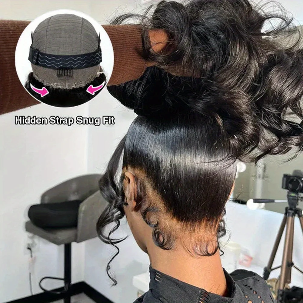 Peluca llena del cordón HD 360 con la correa invisible del cabello humano 250% densidad peluca con malla frontal de la onda del cuerpo HD 360 peluca frontal del cordón cabello humano