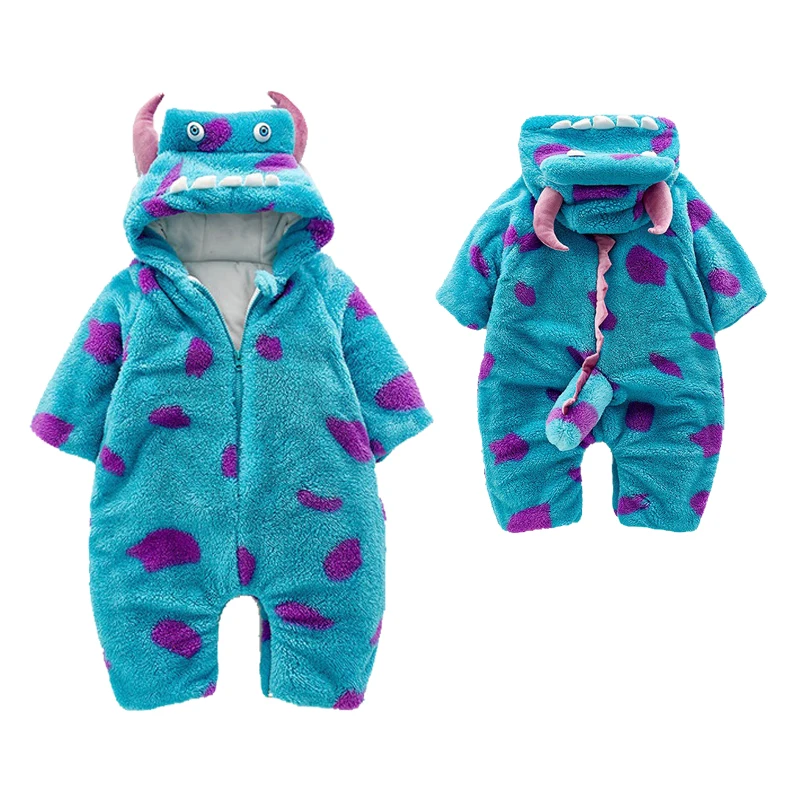 

Kawaii Baby Kigurumi Blue Monster Cosplay Costume One-Piece Pijamas For Infant Halloween Christmas Jumpsuit Full Body Clothes