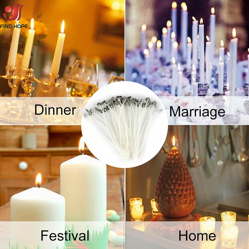 100PCS/bag Smokeless Candle Wi - Cotton Wick Pre Tabbed 评论和价格