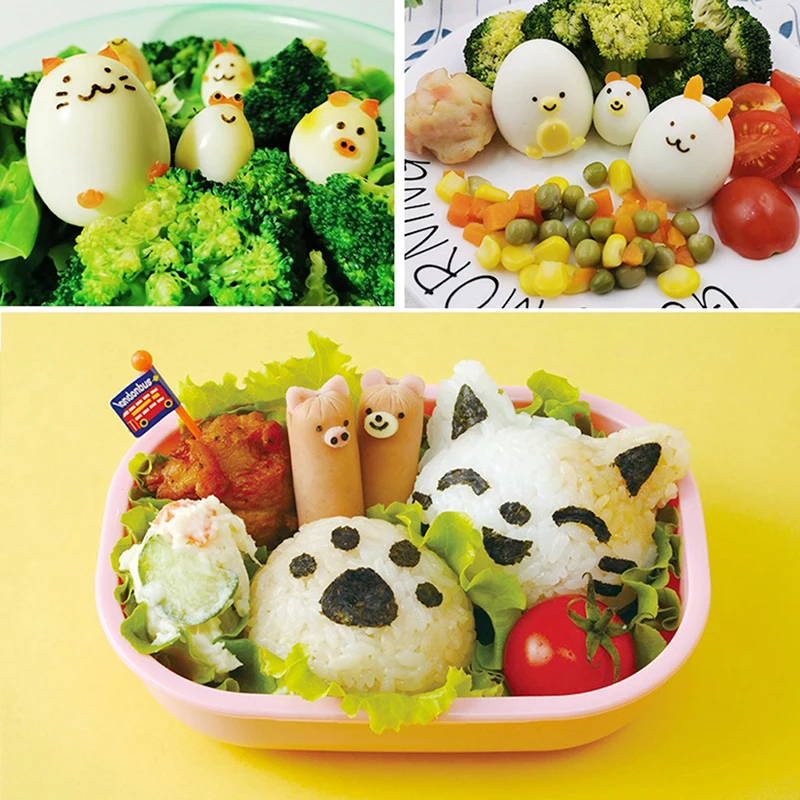 3/4Pcs Cartoon Facial Expression Mold Set Cute Rice Ball Cartoon Package Pattern Steamed Bread Biscuit Baking Mold【Homeclub】