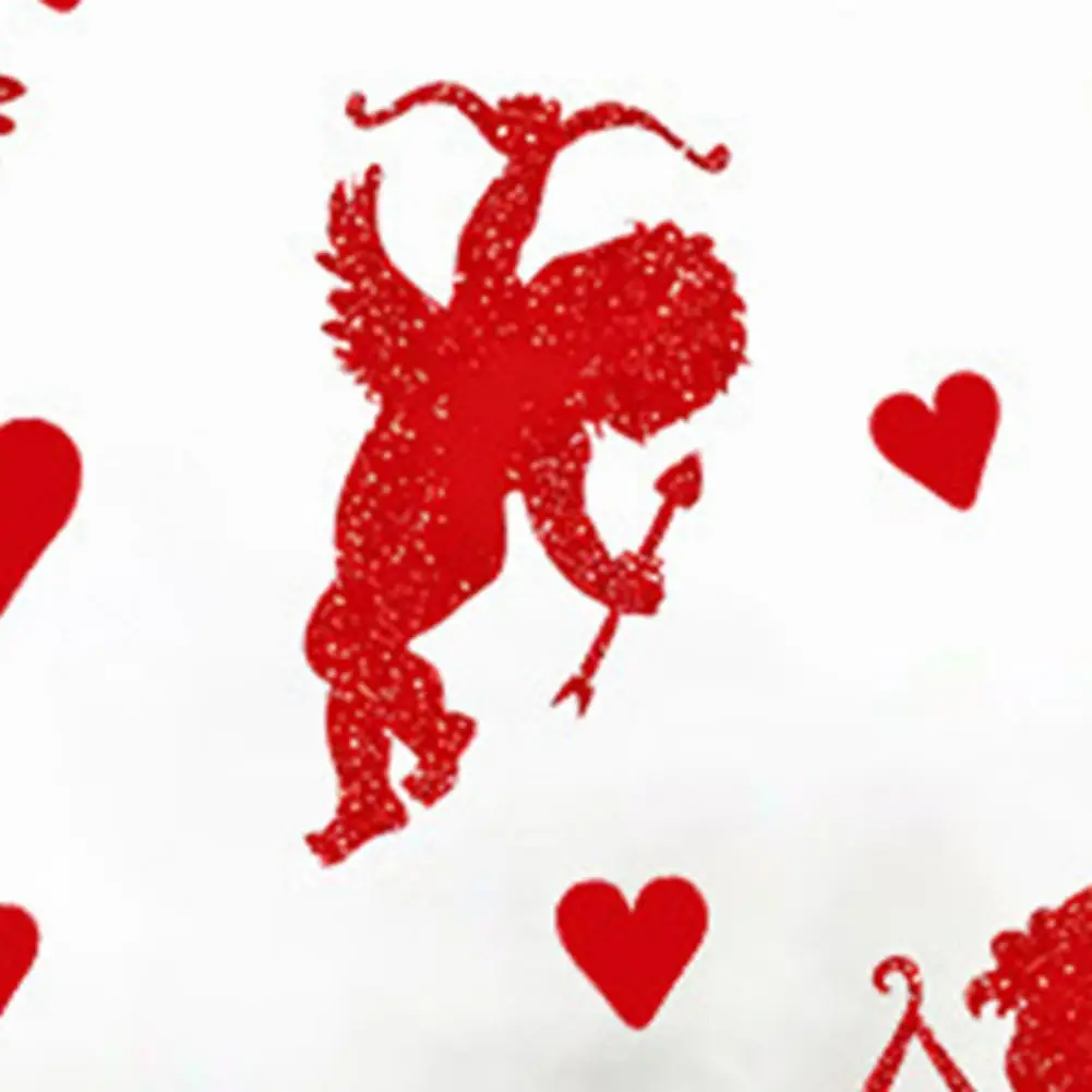 Heart Shape Window Decals Valentine Window Stickers 50 Pcs Glitter Cupid Window Clings Heart Valentine Stickers for Celebration