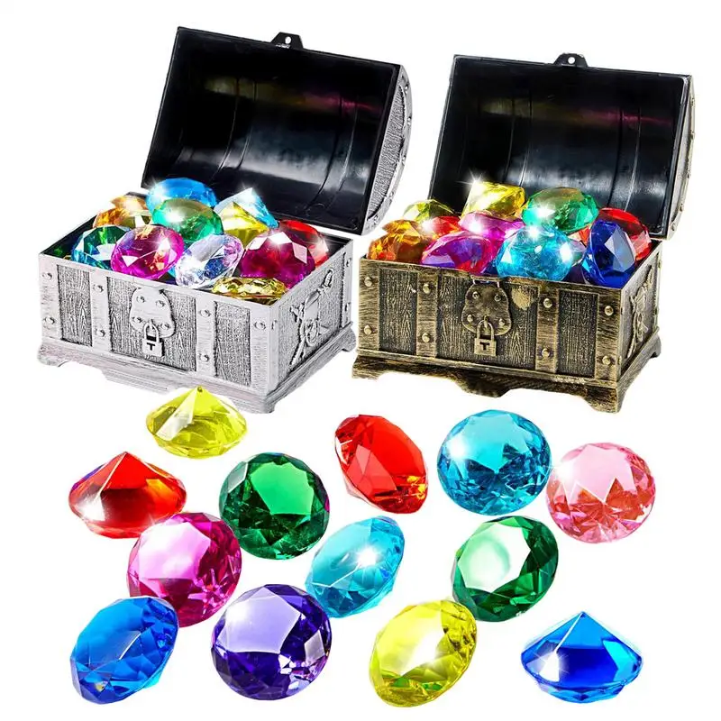 Diving Gems Swimming Toys Treasure Box Pool Toy Diving Pool Toys Dive Toys Fake Gems for Home Decoration Desktop Vase Decoration