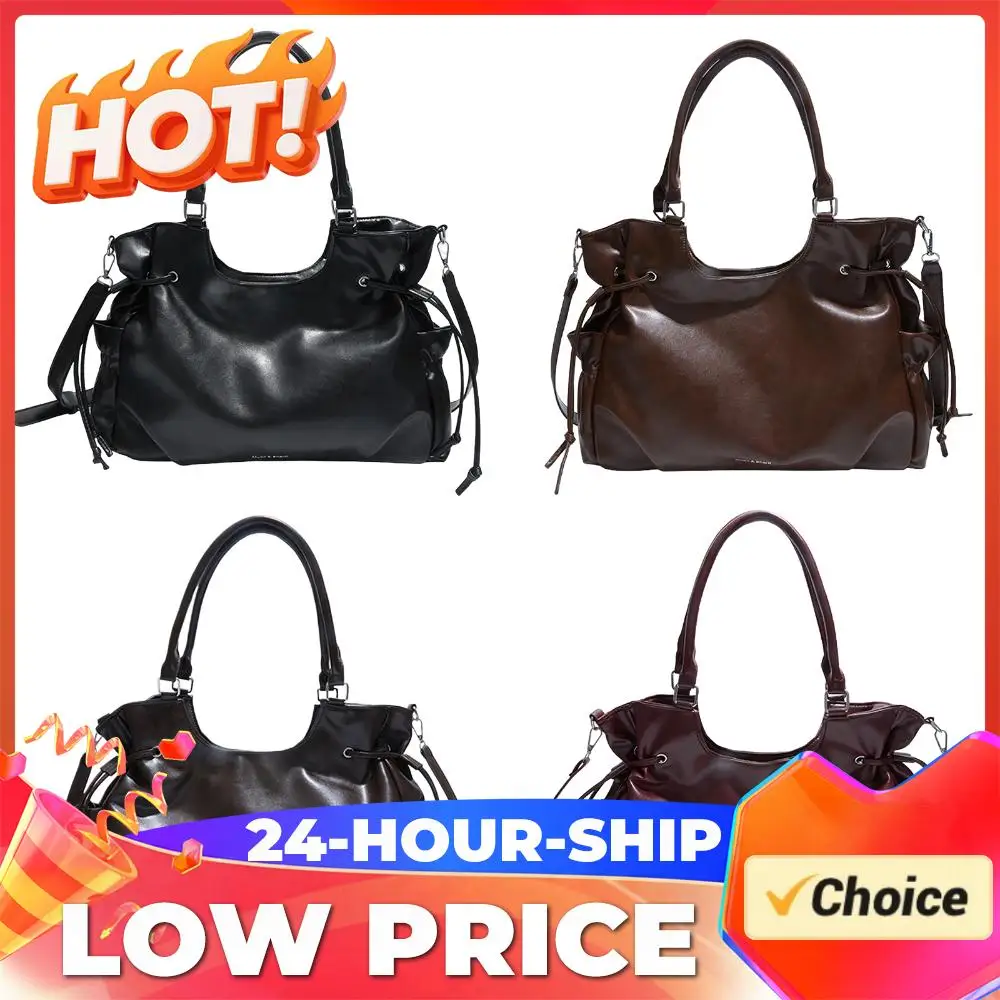 

PU Shoulder Bag Large Capacity Hobo Shopper Bag Solid Color Travel Tote Bag Roomy for Women Ladies Travel Commuting