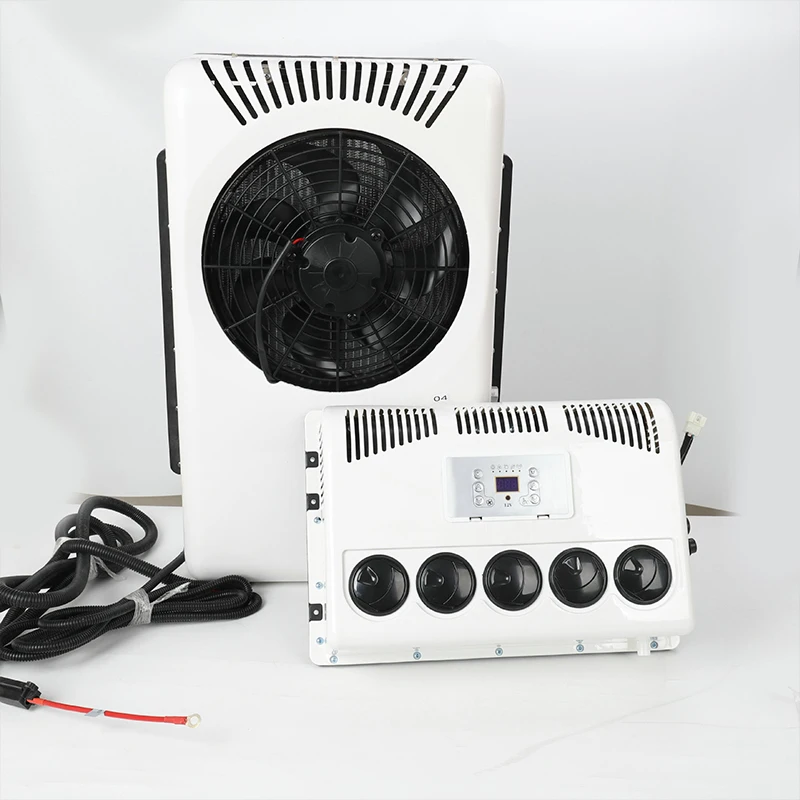 24 فولت جرار كهربائي فان المقصورة برودة التيار المتناوب جديد 12 فولت وقوف السيارات شاحنة مكيف الهواء مع ضاغط #6