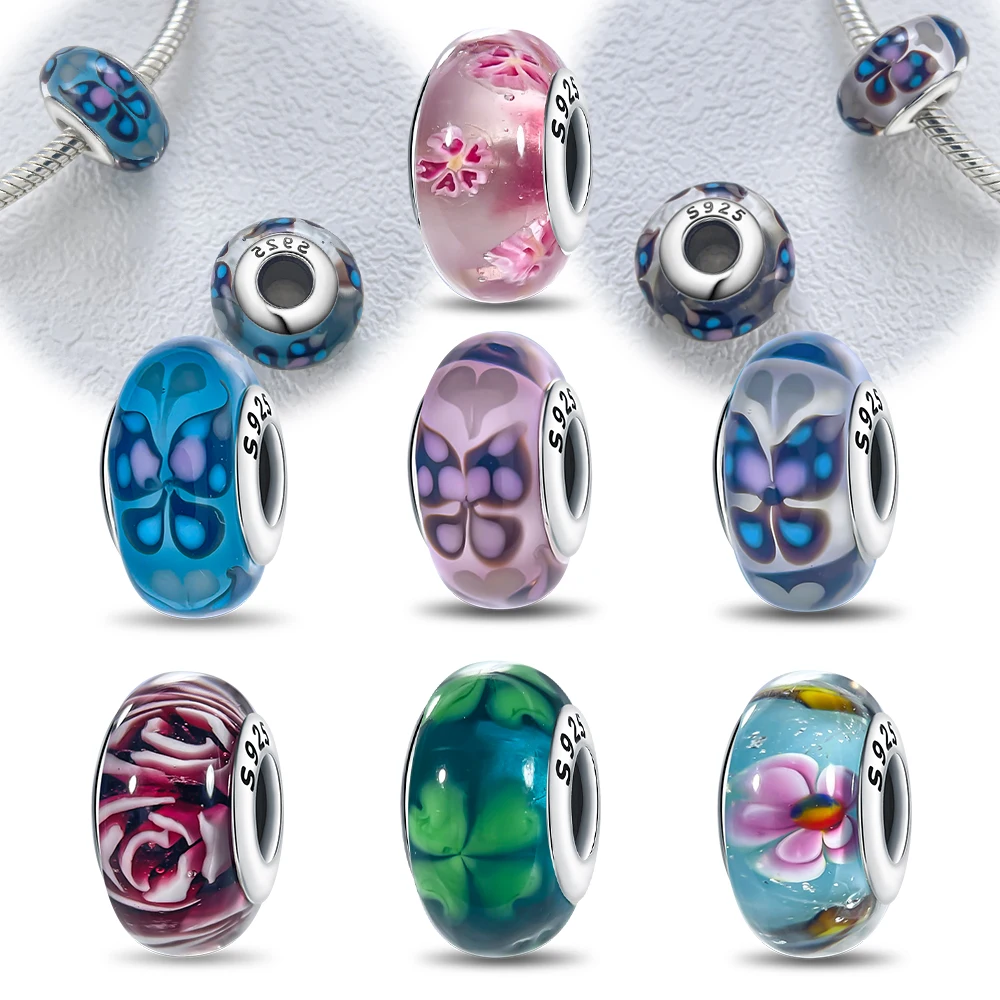 Charms Beads Romantic Floral Garden Butterfly Plata Fit Original 925 Charms Bracelet Beads Jewelry Gifts for Women