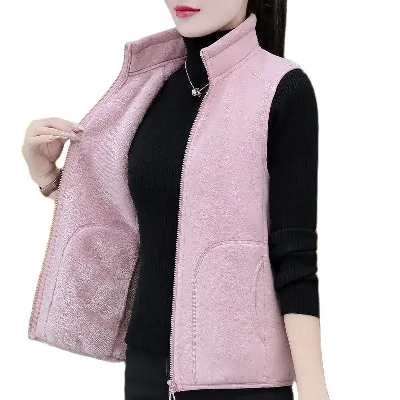 Women's Double-Sided Vest Coat New Sleeveless Short Jacket Women Warm Basic Coat Female Waistcoat Tops Clothing XQ708