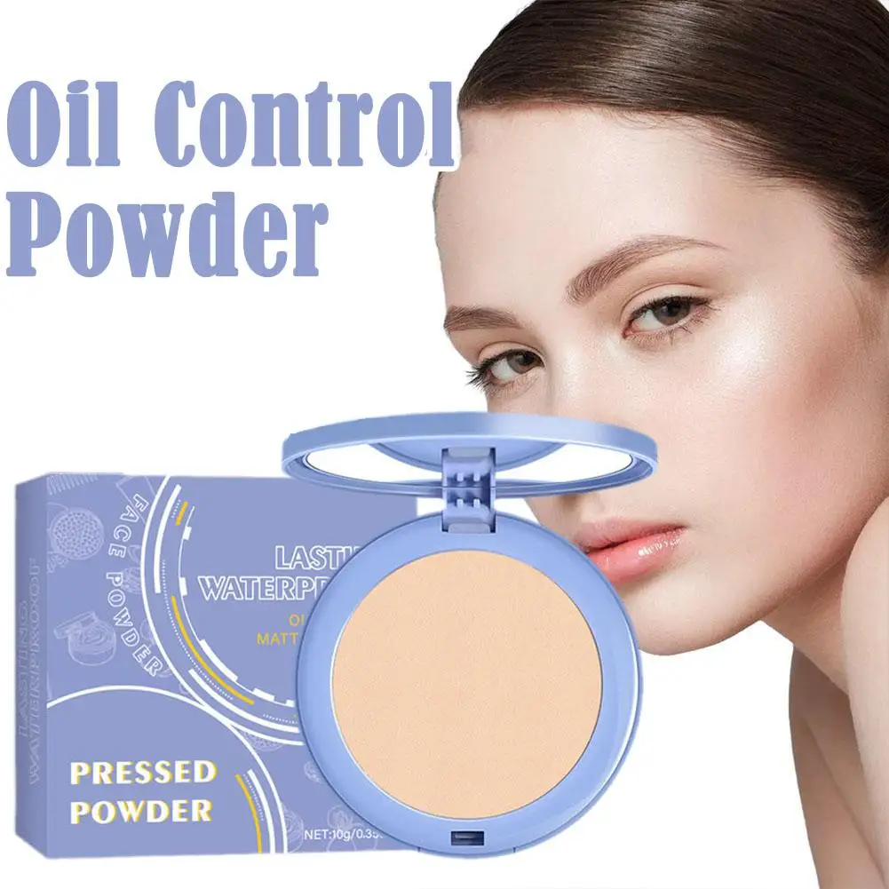 Powder Cosmetic Face Powder Oil-Control Waterproof Matte Pressed Makeup Cosmetic Powder Concealer Lasting A0J0