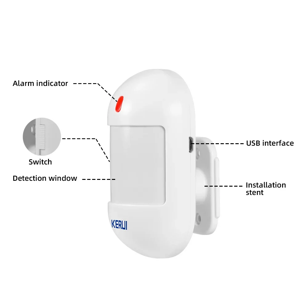 KERUI Wireless PIR Motion Sensor Infrarot Detektor Alarm Mit Batterie Für W202 W181 Home Security Alarm System Schutz