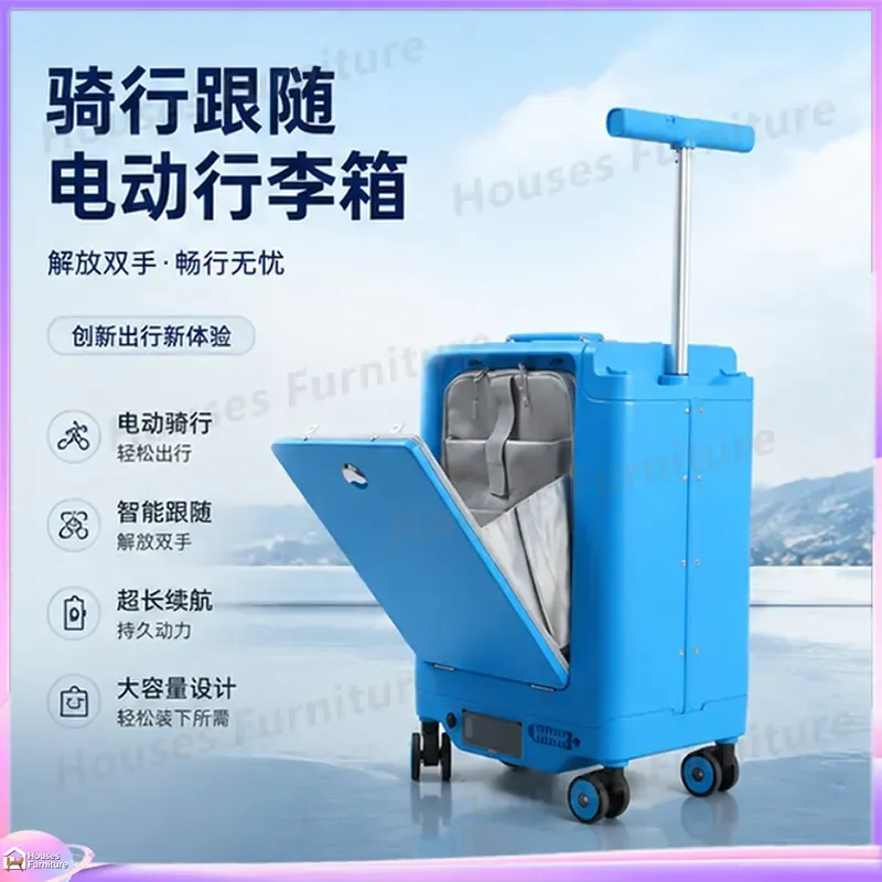For Luggage Smart Ride On Suitcase Motorized Travel Trolley Case Front Opening PC Carry On Bag Business Trip Scooter