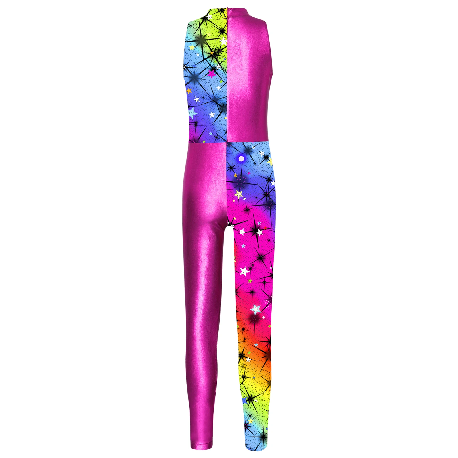 Kids Girls Shiny Metallic Gymnastics Ballet Leotard Unitard Dance Performance Costume Figure Skating Jumpsuit Tumbling Dancewear