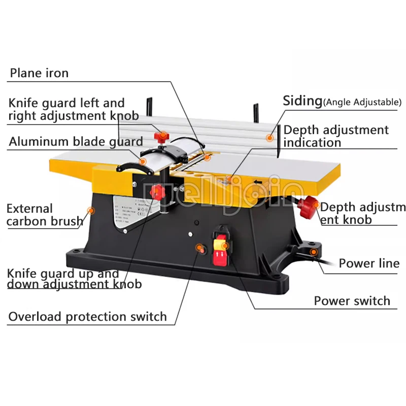 1800w Electric Wood Thicknesser Planer Multifunctional For Woodworking Electric Planer Machine