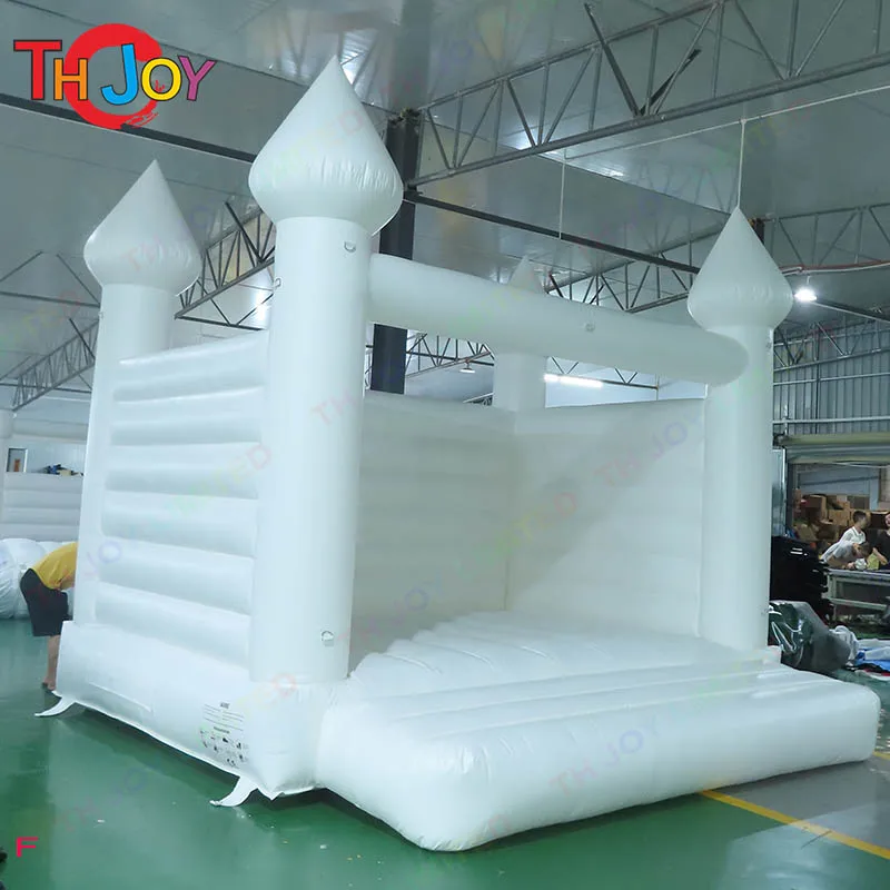 13ft Bounce Huis Opblaasbare Pvc Witte Bruiloft Springkasteel Kinderen Springen Uitsmijter Met Blazer Inflatie Verhuur Achtertuin Kinderen