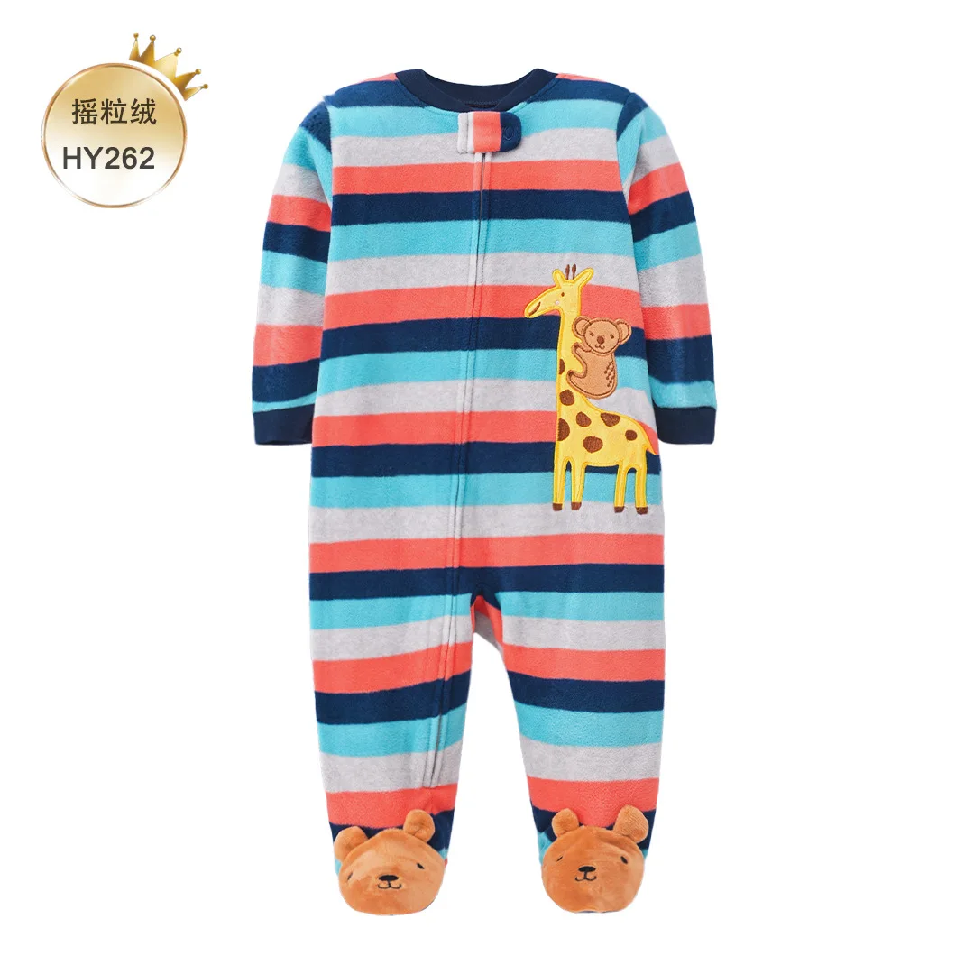 2024 Baby Pajamas Fleece Newborn Girls Warm Romper Deer Winter Underwear One Piece Overalls Boys Outfits Infants Clothes Bear