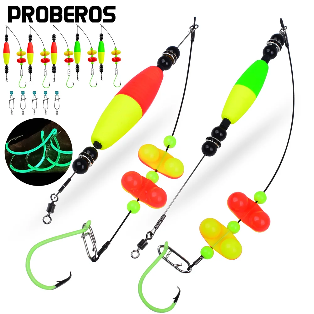 

PROBEROS 5pcs Artificial Catfish Rigs 6/0 8/0 10/0 with Rattler High Quality Fishing Equipment for Freshwater Fishing