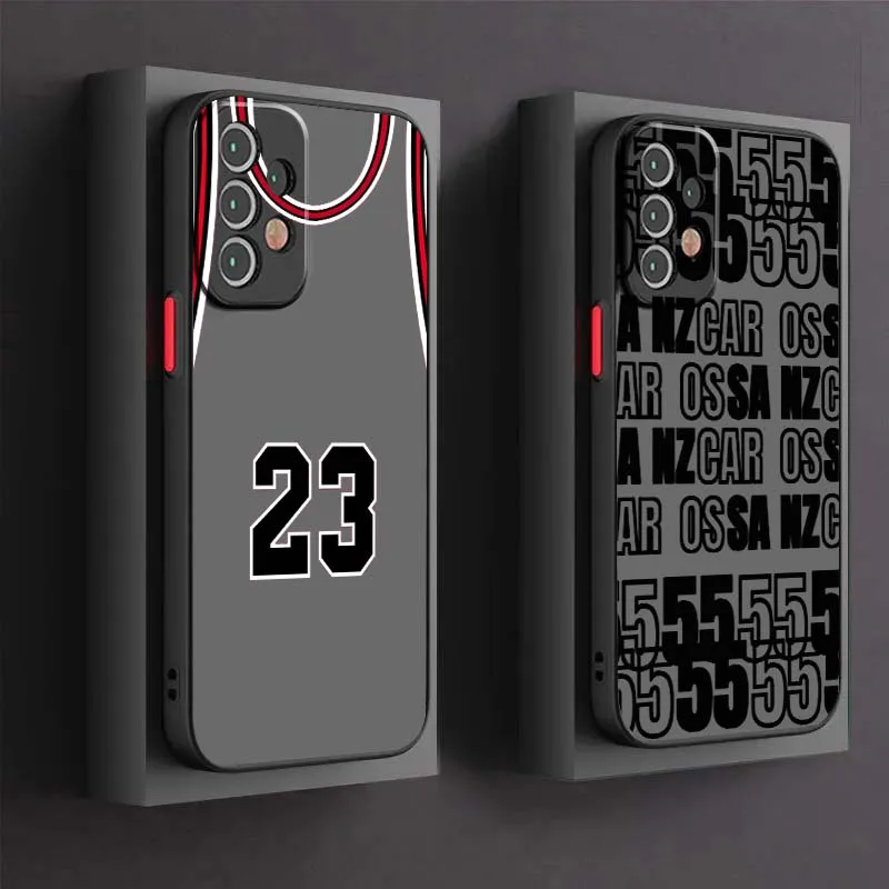 

Basketball Numeral Cool Art For Samsung A73 A72 A71 A55 A54 A53 A52 A51 A35 A25 A15 A14 5G Frosted Translucent Phone Case