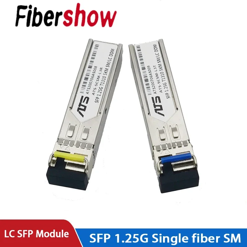 โมดูล SFP LC 1Gb, ตัวรับส่งสัญญาณไฟเบอร์ออปติกโหมดเดียว, โมดูล SFP สวิตช์ไฟเบอร์กิกะบิต, 5-80 กม., เข้ากันได้กับสวิตช์ Mikrotik