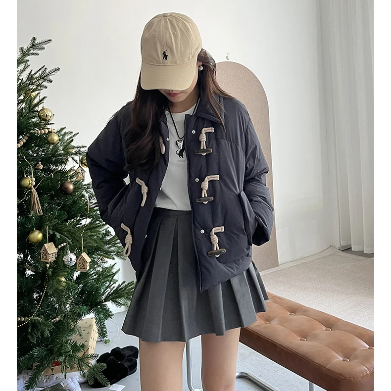   ort Puffer Jaet, женское теплое антисезонное молодежное пальто с воротником на пуговицах и прямым кроем