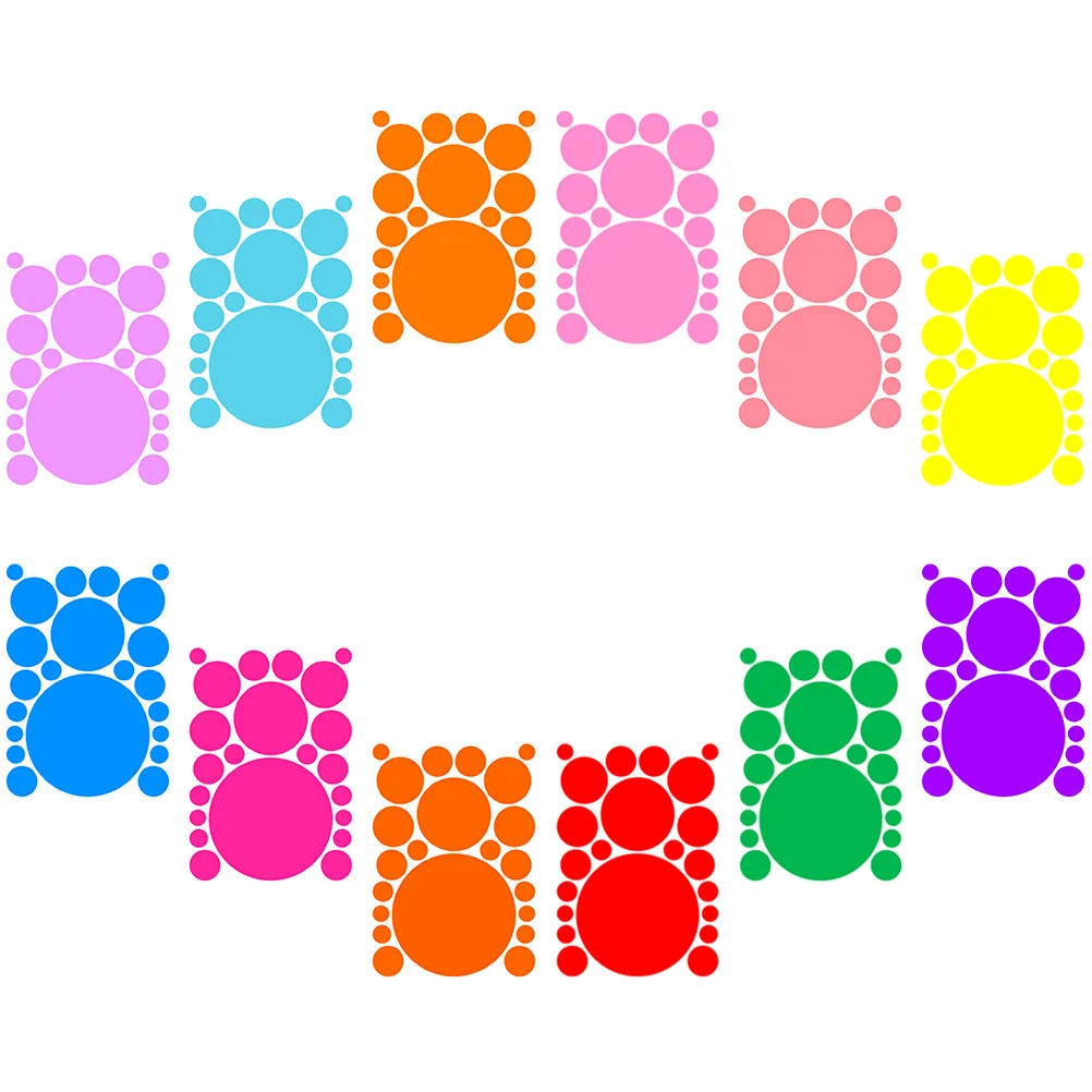 

Dot Decals for Kids Room 12 Sheets PVC Boys Girls Bedroom Playroom Bathroom Circle Wall Removable Smooth Tile