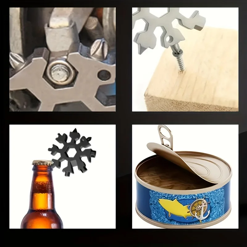 Multifunctional Snow Wrench Keychain Portable Hexagonal High Carbon Steel Octagonal Mini Wrench image 5