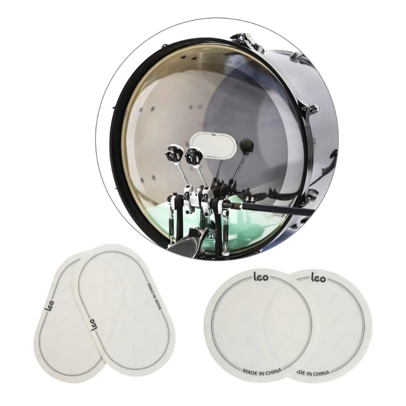 Single/Double Pedal Bass Drum Patches Bass Drum Head Pad Impact Patch Protective Drum Head Patches Drumhead Protector