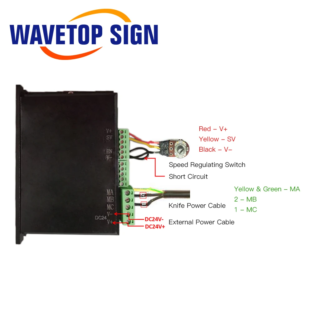 WaveTopSign Vibrating Oblique Knife Cutter Thickness 17mm Vibrating Knife Head for Soft Glass PVC Honeycomb Board and KT Board